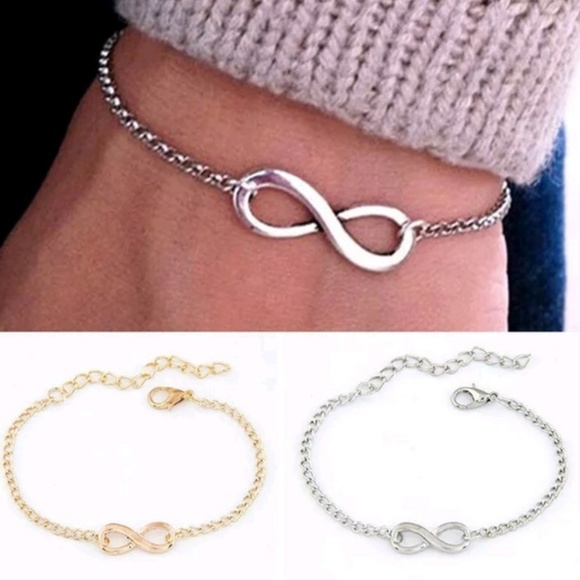 Infinity Love Silver Bracelet New - Picture 2 of 2